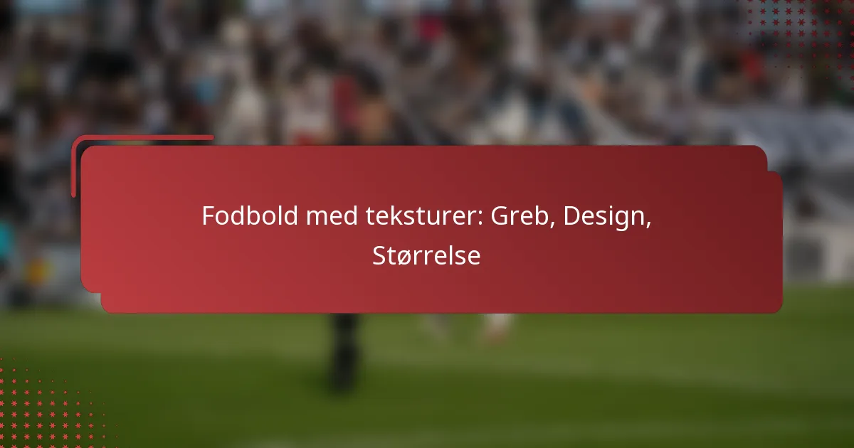 Fodbold med teksturer: Greb, Design, Størrelse