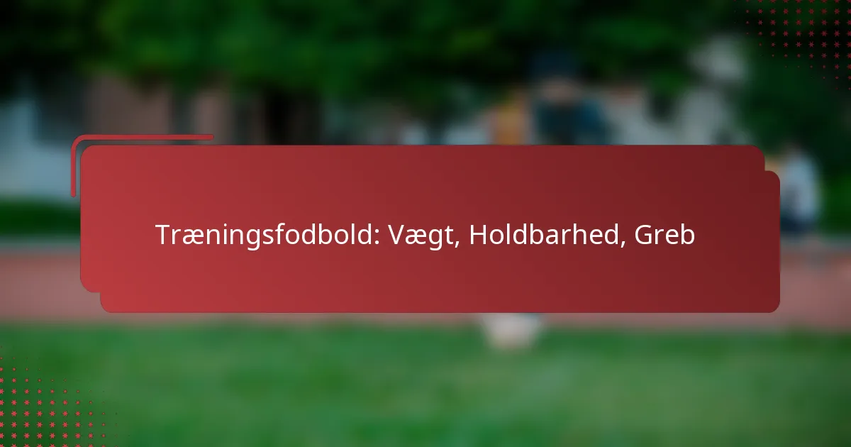 Træningsfodbold: Vægt, Holdbarhed, Greb