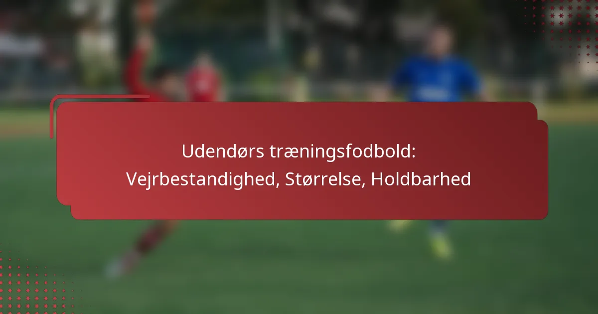 Udendørs træningsfodbold: Vejrbestandighed, Størrelse, Holdbarhed