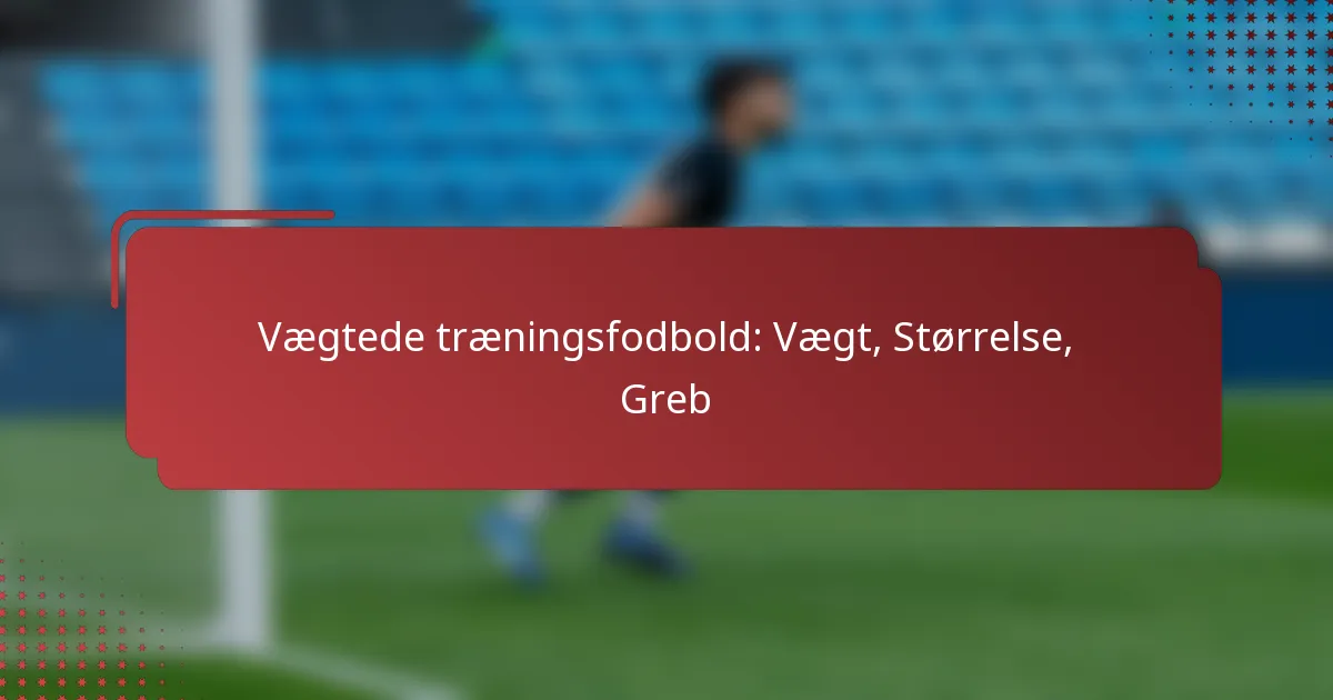 Vægtede træningsfodbold: Vægt, Størrelse, Greb