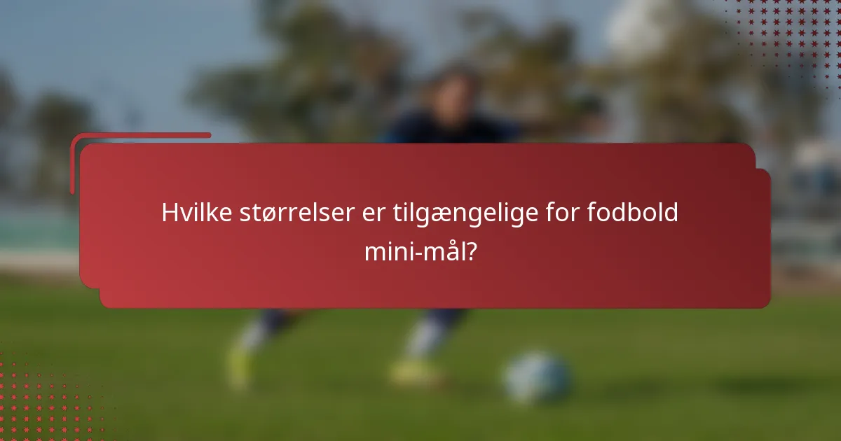 Hvilke størrelser er tilgængelige for fodbold mini-mål?